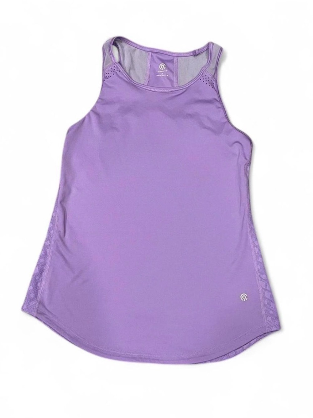 Champion Lavender Mesh High Neck Workout Tank Top sides & neckline size XS